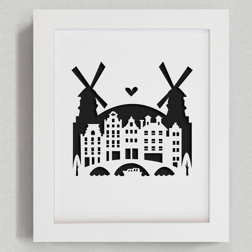 Amsterdam - 8x10" papercut artwork