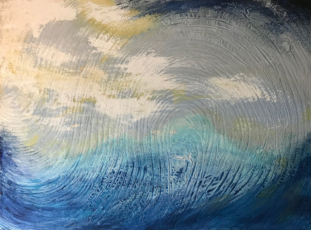 Big Blue abstract acrylic painting with heavy texture, perfect wall art for your home decor