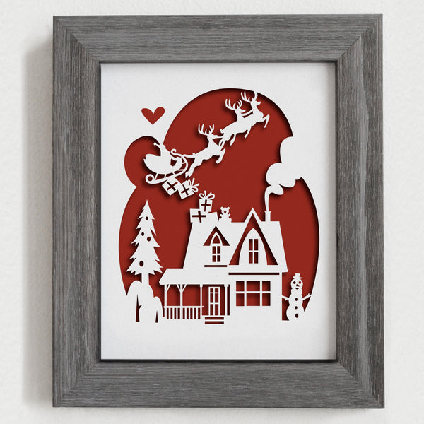 Christmas Papercut Artwork - 8x10"