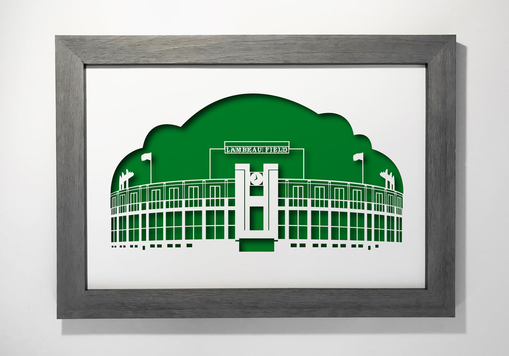 Lambeau Field 12x18" cutout artwork