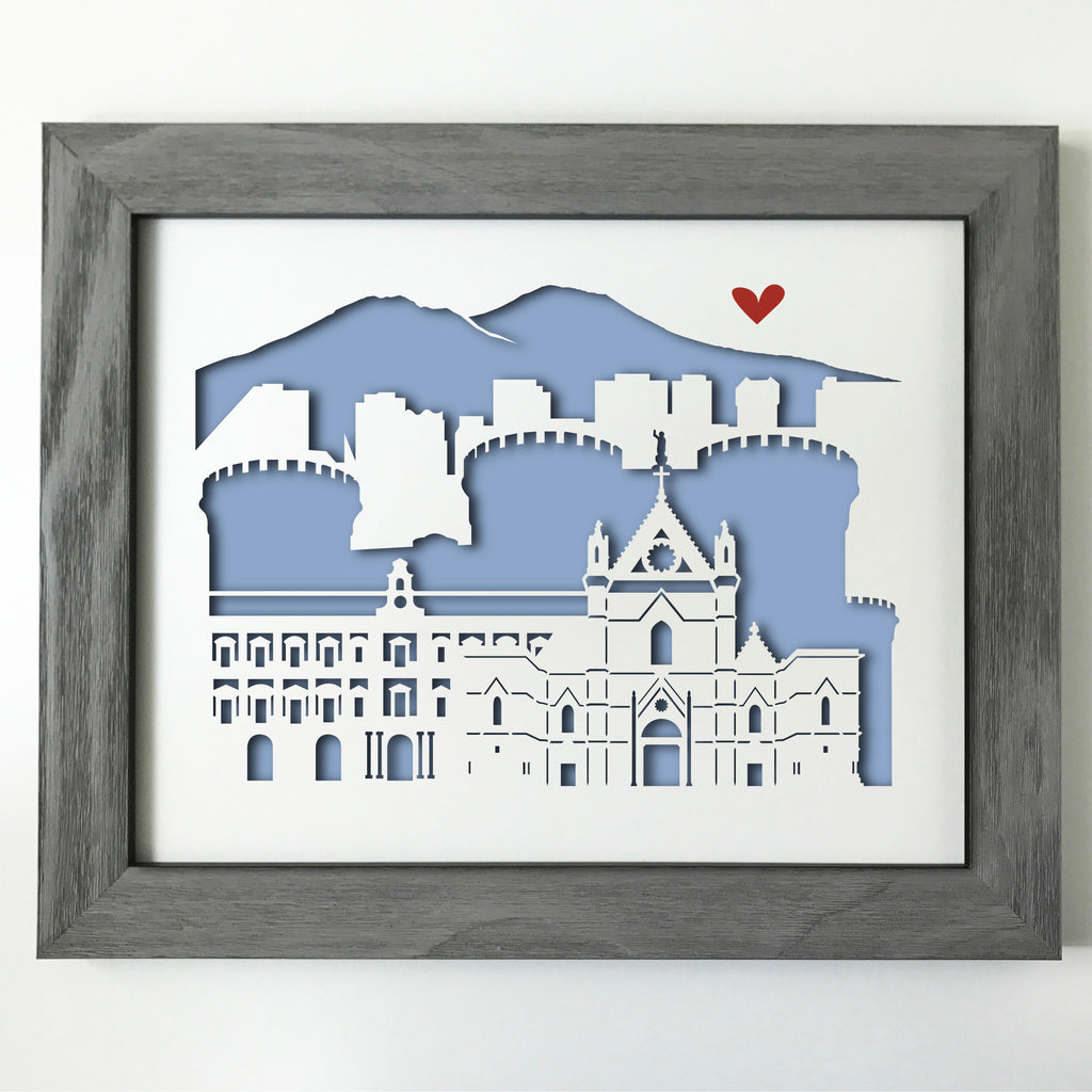 Naples (Napoli), Italy - 11x14" papercut artwork