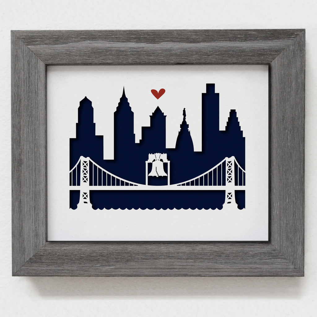 Philadelphia (Ben Franklin Bridge) - 8x10" cut-out