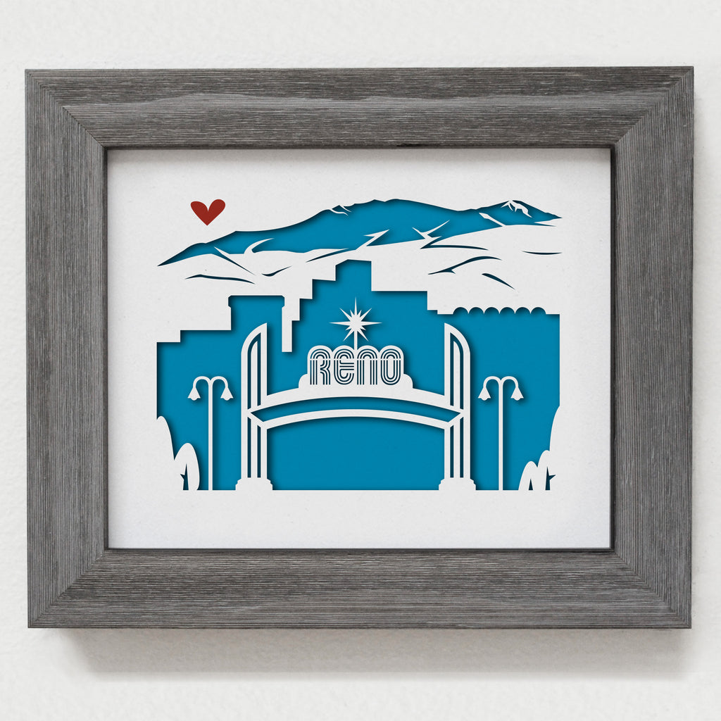 Reno, Nevada 8x10" cut-out