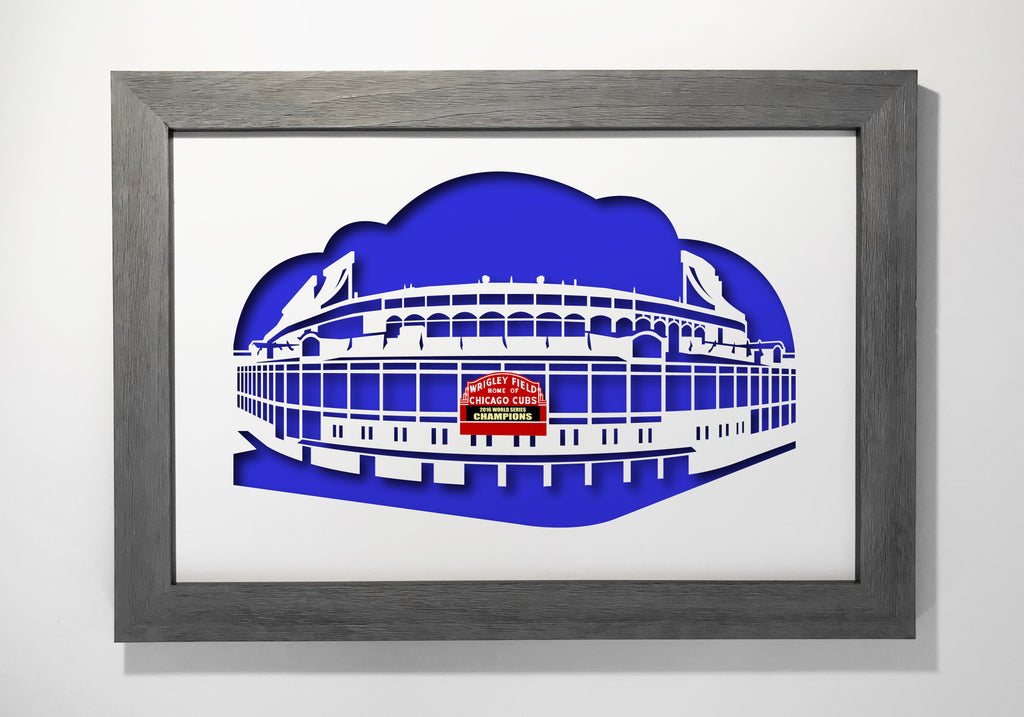 Wrigley Field 12x18" cutout artwork
