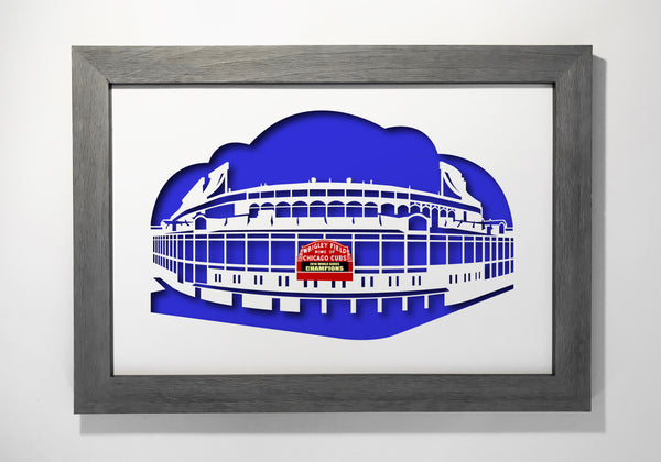 Wrigley Field 12x18" cutout artwork