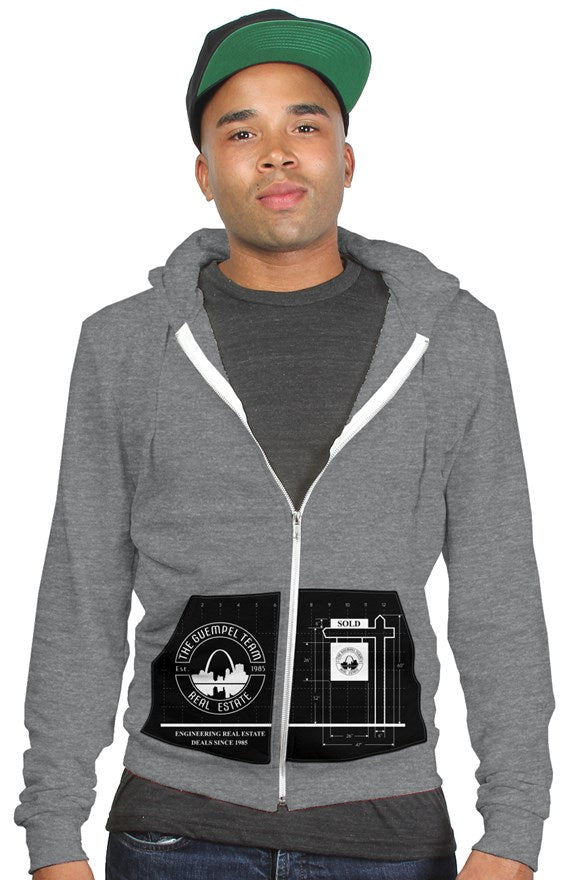 tri blend zip hoody