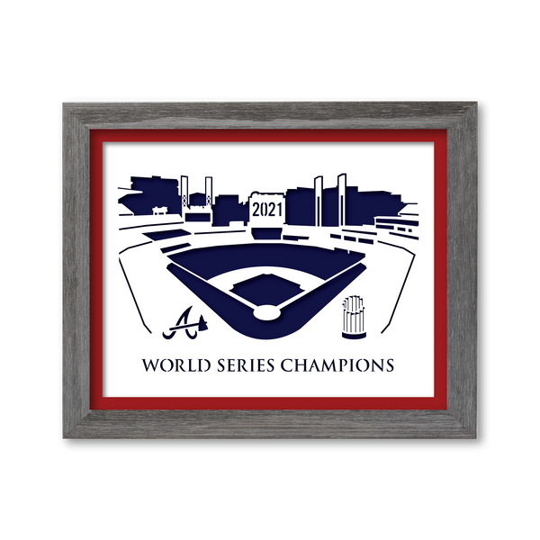 Atlanta Stadium WS Champions 11x14" papercut artwork