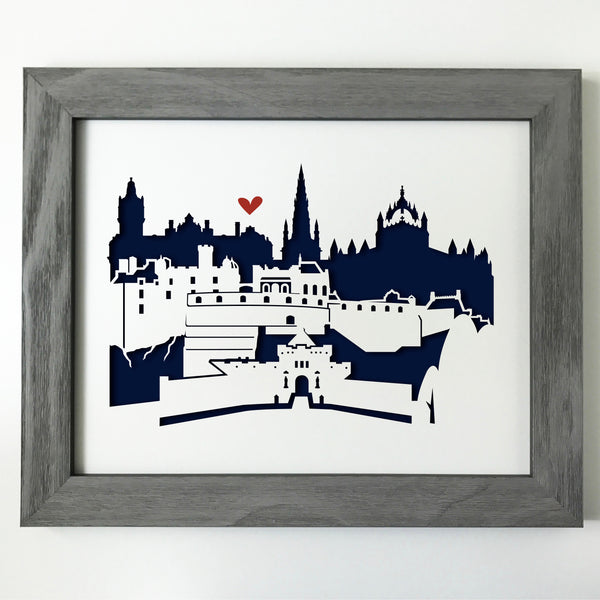 Edinburgh, Scotland Papercut artwork - 11x14"
