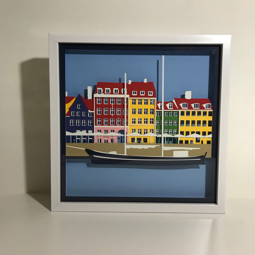 Nyhavn, Copenhagen, Denmark - 12x12” - framed