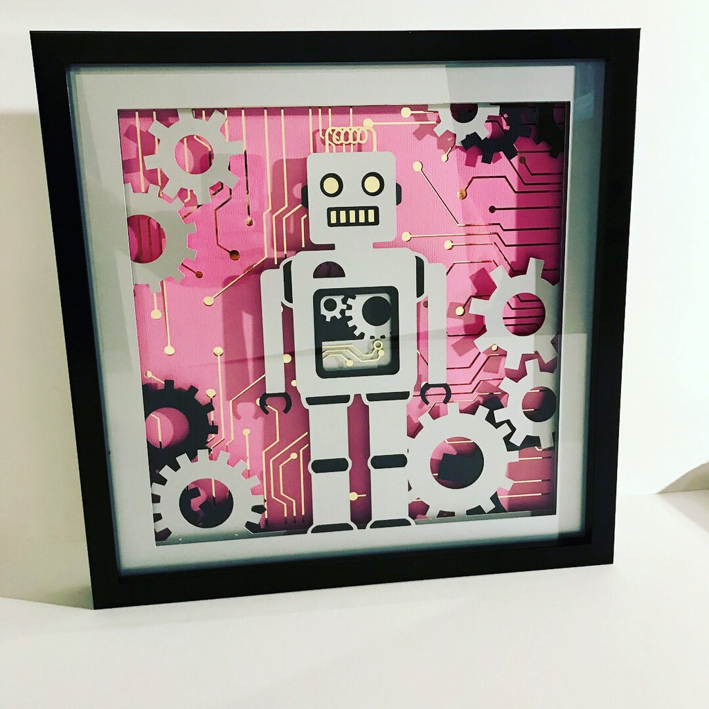 Robot - 12x12” - framed